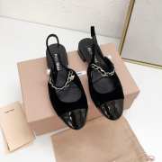 Miu Miu Gingham check and patent leather slingback ballerinas 03 - 4