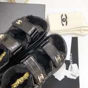 Chanel shearling lined sandal in black - 4