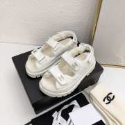 Chanel shearling lined sandal in white - 1