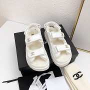 Chanel shearling lined sandal in white - 5