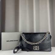 Balenciaga BB Soft Small Flap Bag In Black 24x3x14cm - 4