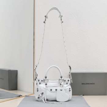 Balenciaga Neo Cagole Small Tote Bag In White 24x15x5cm