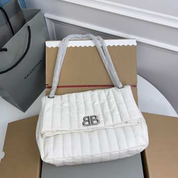 Balenciaga Monaco Chain Bag Quilted In Off White 27.9x18x9.9cm