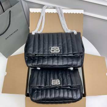 Balenciaga Monaco Chain Bag Quilted In Black  27.9x18x9.9cm