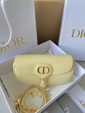 Dior Bobby East-West Bag Sand-Colored Box Calfskin In Yellow 22x13x5cm