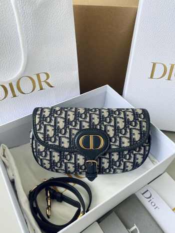 Dior Bobby East-West Bag Sand-Colored Box Calfskin In Blue 22x13x5cm