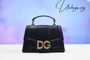 Dolce & Gabbana Amore Calfskin Leather Shoulder Bag Black 27x18x8cm - 1