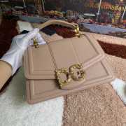 Dolce & Gabbana Amore Calfskin Leather Shoulder Bag Beige 27x18x8cm - 1