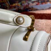 Dolce & Gabbana Amore Calfskin Leather Shoulder Bag White 27x18x8cm - 2