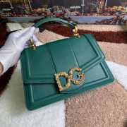 Dolce & Gabbana Amore Calfskin Leather Shoulder Bag Green 27x18x8cm - 6