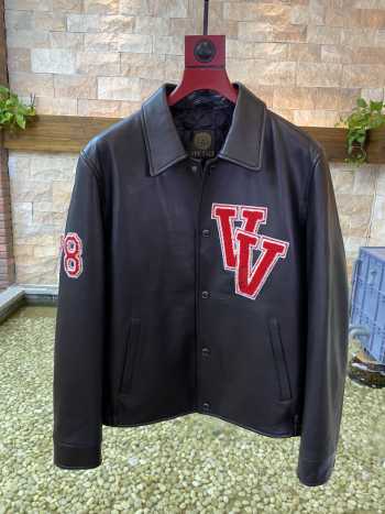 Versace Logo Patch Leather Blouson Jacket