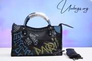 Balenciaga Classic City Mini Graffiti In Black  30*10*20cm - 4