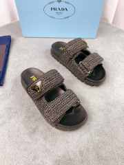 Prada crocheted flat sandals in brown 2.5cm - 2