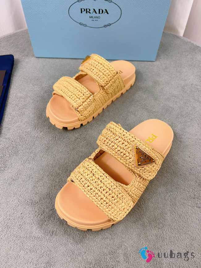 Prada crocheted flat sandals in beige 2.5cm - 1