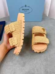 Prada crocheted flat sandals in beige 2.5cm - 6