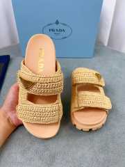 Prada crocheted flat sandals in beige 2.5cm - 4