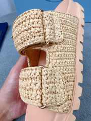 Prada crocheted flat sandals in beige 2.5cm - 2