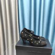 Chanel embellished round toe high heels in black 6.5cm - 6