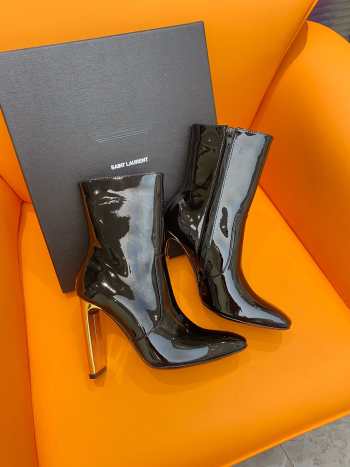 YSL Auteuil Booties In Glazed Leather 10.5cm