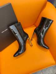 YSL Auteuil Booties In Glazed Leather 10.5cm - 3