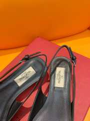 Valentino Vlogo slingback flat pointed toe shoes in full black - 6