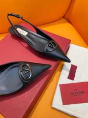 Valentino Vlogo slingback flat pointed toe shoes in full black - 3