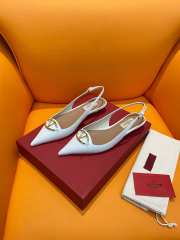 Valentino Vlogo slingback flat pointed toe shoes in white - 3