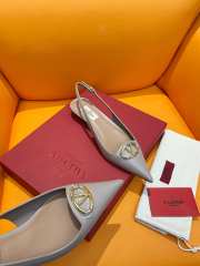 Valentino Vlogo slingback flat pointed toe shoes in grey - 2