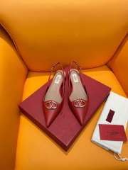 Valentino Vlogo slingback flat pointed toe shoes in red - 3