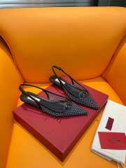 Valentino Vlogo slingback flat pointed toe shoes in black - 3