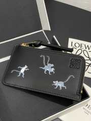 Loewe Card Holder 'Suna Fujita Lemurs' Black 7.5x13x1cm - 1