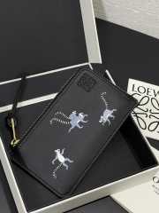 Loewe Card Holder 'Suna Fujita Lemurs' Black 7.5x13x1cm - 3