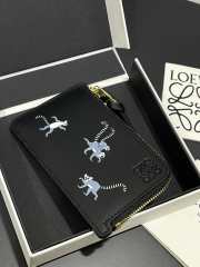 Loewe Card Holder 'Suna Fujita Lemurs' Black 7.5x13x1cm - 5