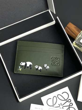 Loewe Card Holder 'Suna Fujita Lemur' Green 7.5x10.5cm