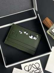 Loewe Card Holder 'Suna Fujita Lemur' Green 7.5x10.5cm - 4