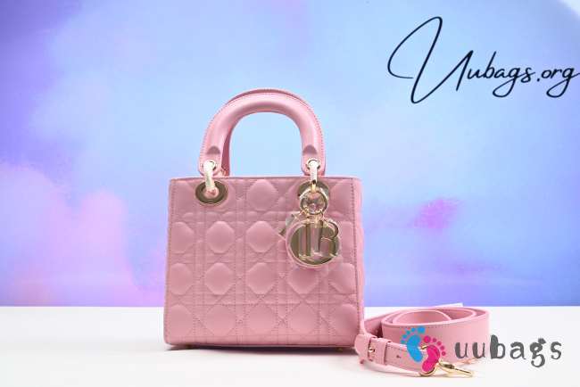 Uubags | Dior Lady Mini Bag Melocoton Pink Cannage Lambskin 17x15x7cm - 1