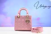 Uubags | Dior Lady Mini Bag Melocoton Pink Cannage Lambskin 17x15x7cm - 1