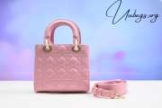 Uubags | Dior Lady Mini Bag Melocoton Pink Cannage Lambskin 17x15x7cm - 3