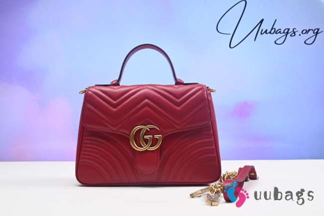 Gucci marmont mini top handle bag 547260 in red 21cm - 1