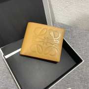 Loewe square wallet with embossed leather in yellow 11x10cm - 6