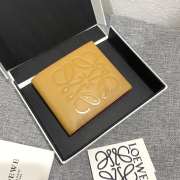 Loewe square wallet with embossed leather in yellow 11x10cm - 3