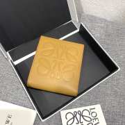 Loewe square wallet with embossed leather in yellow 11x10cm - 2