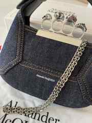 Alexander McQueen Jewelled Hobo Bag in Denim 12x20x8cm - 4