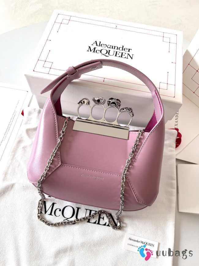 Alexander McQueen Jewelled Hobo Mini Bag in Antique Pink 12x20x8cm - 1