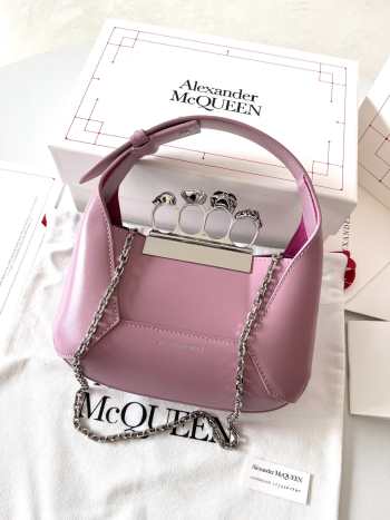 Alexander McQueen Jewelled Hobo Mini Bag in Antique Pink 12x20x8cm