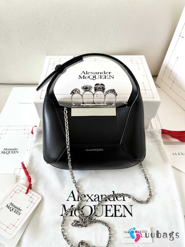 Alexander McQueen Jewelled Hobo Mini Bag in Black 12x20x4cm - 1