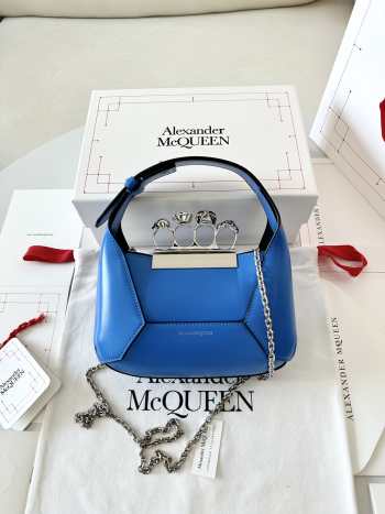 Alexander McQueen Jewelled Hobo Mini Bag in Blue 12x20x8cm