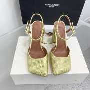 Amina Muaddi Charlotte Crystal Pump Jonquil Satin And Jonquil Crystal 9.5cm - 5