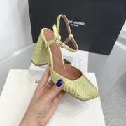 Amina Muaddi Charlotte Crystal Pump Jonquil Satin And Jonquil Crystal 9.5cm - 4