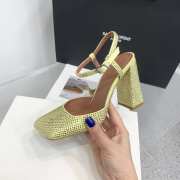 Amina Muaddi Charlotte Crystal Pump Jonquil Satin And Jonquil Crystal 9.5cm - 2